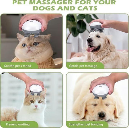 Piparkart Upgraded Handheld,Electric Pet for Mane&Womane,with 4 Massage Heads,Mane Head&Back Scratcher for Relieving Tight Stiffness Muscles,Promote Bonding,White