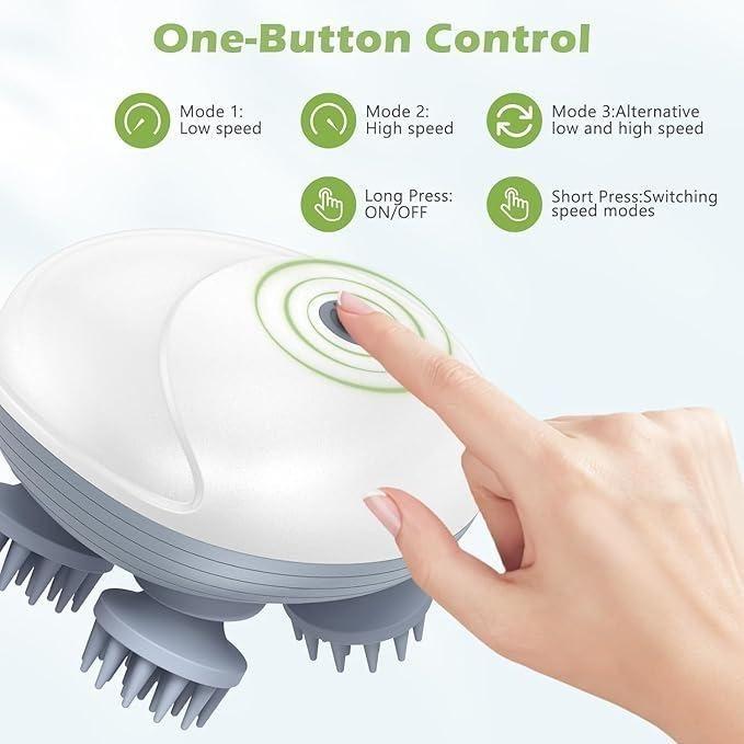 Piparkart Upgraded Handheld,Electric Pet for Mane&Womane,with 4 Massage Heads,Mane Head&Back Scratcher for Relieving Tight Stiffness Muscles,Promote Bonding,White