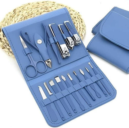 Piparkart Manicure Set Nail Clipper Kit - 16 Pieces Stainless Steel Manicure Kit - Nail Care Tools for Hand & Feet - Nail Clippers Pedicure Professional Grooming Kits for Facial Care, Hand Care, Foot Care (Assorted Color)