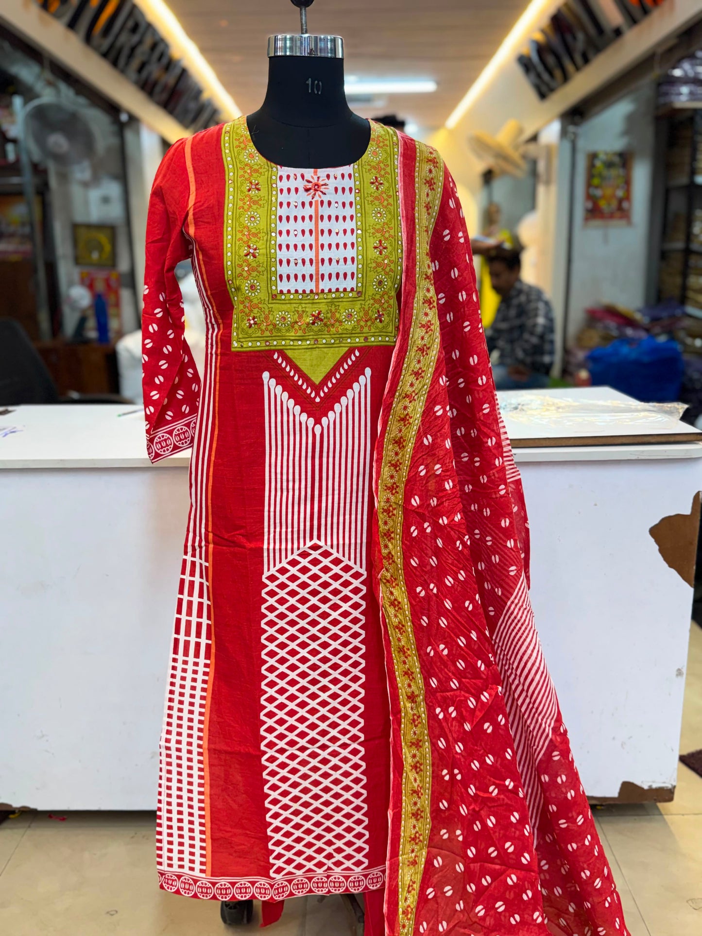 Piparkart Remium Cotton Kurti Pant Dupatta Set,