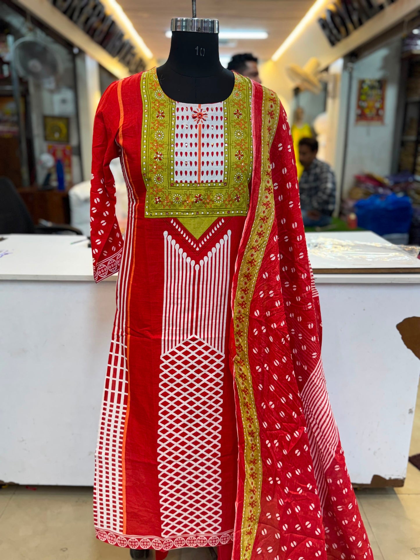 Piparkart Remium Cotton Kurti Pant Dupatta Set,