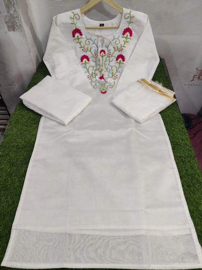 Piparkart Remium Cotton Kurti Pant Dupatta Set
