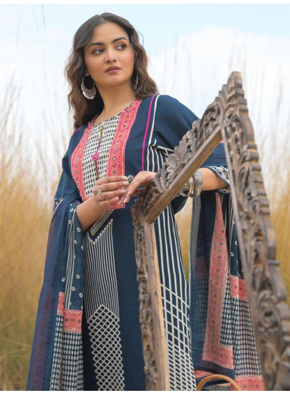 Piparkart Remium Cotton Kurti Pant Dupatta Set,
